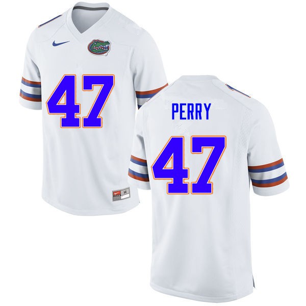 Men #47 Austin Perry Florida Gators College Football Jerseys White